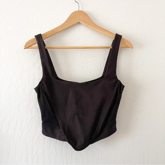 Tigermist | Black Lenna Square Neck Cropped Basic Everyday Corset - Picture 3 of 7
